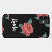 Coques Case-Mate iPhone Roses roses roses sur noir (Dos (Horizontal))