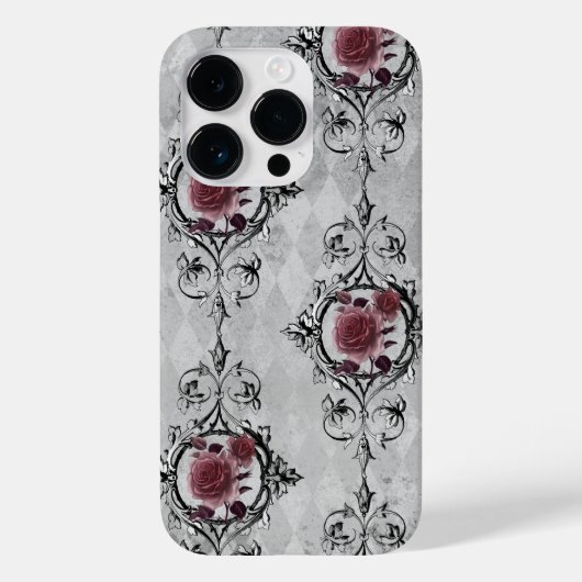 Coques Case-Mate iPhone Roses roses sur Arrière - plan gris (Verso)