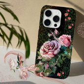 Coques Case-Mate iPhone Roses roses sur noir
