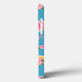 Coques Case-Mate iPhone Roses roses sur un fond bleu (Verso / Gauche)
