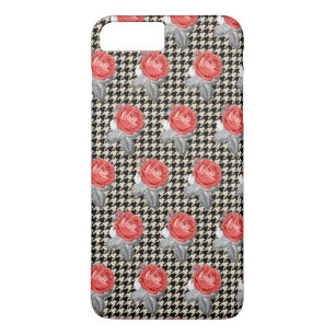 Coque Case-Mate Pour iPhone Roses roses vintage et motif pied-de-poule