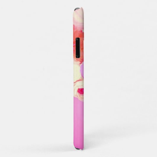 COQUES Case-Mate iPhone ROSES ROUGES BLANCHES ET ANÉMONES ROSES MONOGRAMME (Dos/Droite)