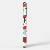 Coques Case-Mate iPhone Roses Rouges & Fleurs à Empreintes de Patte Nom Pe (Verso / Droite)