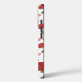 Coques Case-Mate iPhone Roses Rouges & Fleurs à Empreintes de Patte Nom Pe (Verso / Gauche)