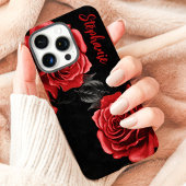 Coques Case-Mate iPhone Roses Rouges Nom Personnalisé