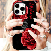 Coques Case-Mate iPhone Roses Rouges Nom Personnalisé