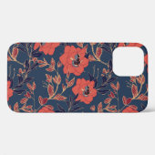 Coques Case-Mate iPhone Roses rouges Peonies Arrière - plan foncé (Verso (horizontal))