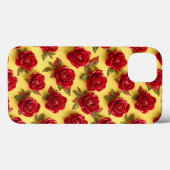 Coques Case-Mate iPhone Roses rouges profondes Texture 3D Design romantiqu (Verso (horizontal))