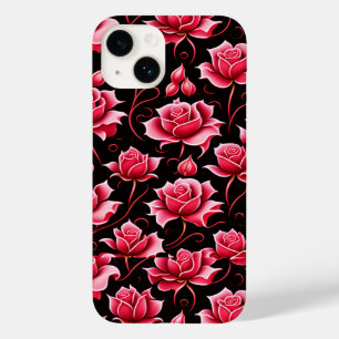Coque Pour iPhone 14 Roses Rouges Romantiques Motif Floral