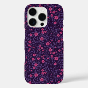 Coques iPhone 16 Pro Roses sauvages en rose et violet
