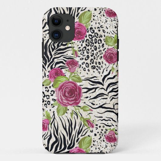 Coques Case-Mate iPhone Roses Sur Les Motifs Animaux (Dos)
