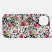 Coques Case-Mate iPhone Roses sur Motif animal (Verso (horizontal))