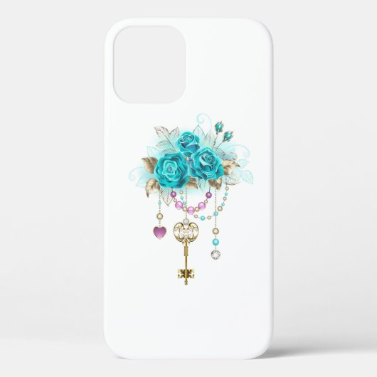 Coques Case-Mate iPhone Roses turquoise avec touches (Verso)