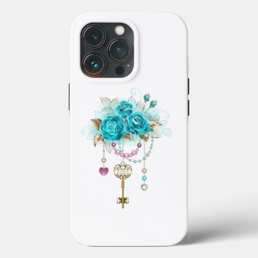 Coques Case-Mate iPhone Roses turquoise avec touches (Verso)
