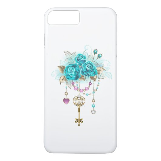 Coques Case-Mate iPhone Roses turquoise avec touches (Dos)