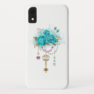 Case-Mate iPhone Case Roses turquoise avec touches