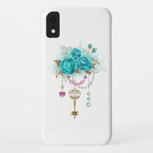 Coques Case-Mate iPhone Roses turquoise avec touches (Dos)