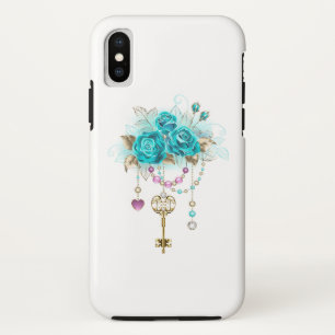 Case-Mate iPhone Case Roses turquoise avec touches