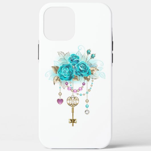 Coques Case-Mate iPhone Roses turquoise avec touches (Verso)