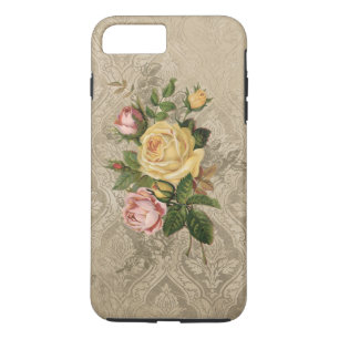 Coque Case-Mate Pour iPhone Roses vintages et Gold Damask
