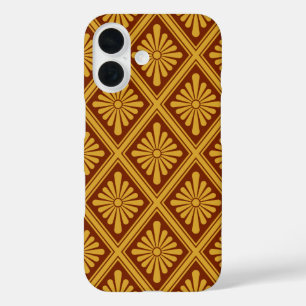 Coques iPhone 16 Rosette rouge jaune vintage Japon Oriental Art