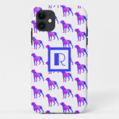 Coques Case-Mate iPhone Rottweiler mignon chien Silhouette rose Monogramme (Dos)