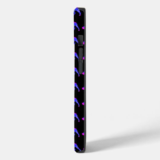 Coques Case-Mate iPhone Rotweiler Chien rose bleu silhouette Mono noir (Verso / Gauche)