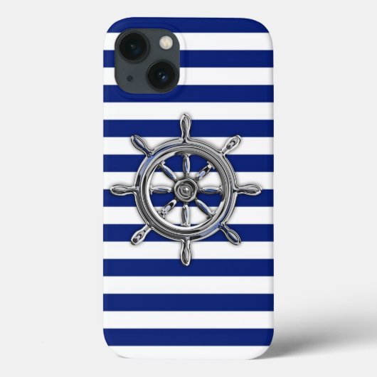 Coques Case-Mate iPhone Roue de bateau sur les rayures nautiques (Verso)