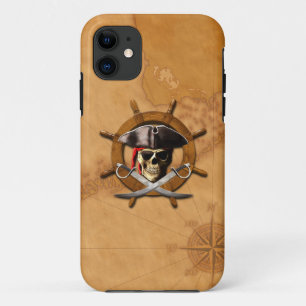 Coque iPhone 11 Roue de pirate de jolly roger