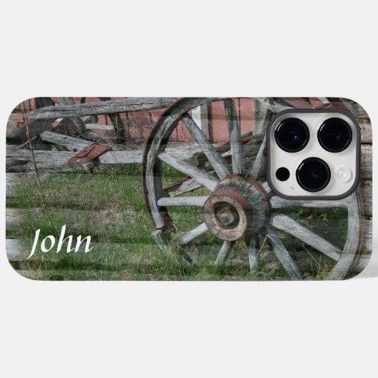 Coques Case-Mate iPhone Roue en Wagon Rustique Style occidental (Verso (horizontal))