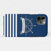 Coques Case-Mate iPhone Roue nautique, Bleu de la Marine (Dos (Horizontal))