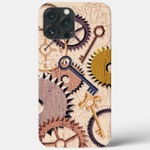 Coques Case-Mate iPhone Roues à vapeur, engrenages, clés, vieille carte Pe (Verso)