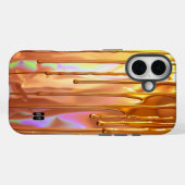 Coques Case-Mate iPhone Roues d'or sur la surface Iridescente (Verso (horizontal))