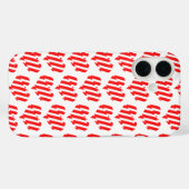 Coques Case-Mate iPhone Rouge Abstrait n Blancs Valentine Coeur (Verso (horizontal))