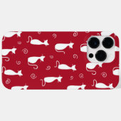 COQUES Case-Mate iPhone ROUGE AVEC MOTIF CHAT SITTTE BLANC (Verso (horizontal))