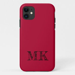 Case-Mate iPhone Case Rouge Berry couleur solide   Initiale minimale