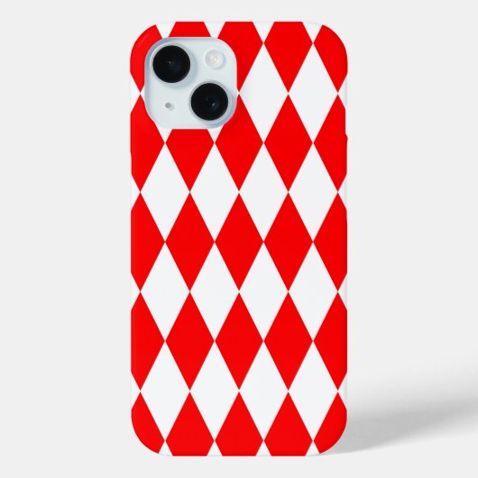 Coques Case-Mate iPhone Rouge blanc Arlequin Diamants Checkers Design (Verso)