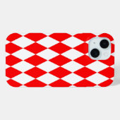 Coques Case-Mate iPhone Rouge blanc Arlequin Diamants Checkers Design (Verso (horizontal))