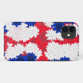 Coques Case-Mate iPhone Rouge blanc, bleu floral (Dos (Horizontal))