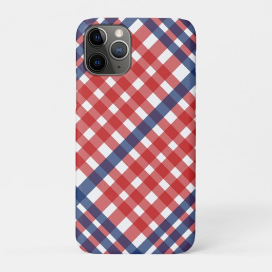 Coques Case-Mate iPhone Rouge blanc et bleu En vichy plaid (Dos)