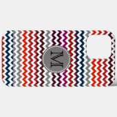 Coques Case-Mate iPhone Rouge blanc gris Chevron Zigzag Monogramme (Verso (horizontal))