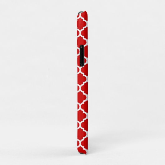 Coques Case-Mate iPhone Rouge Blanc Marocain Quatrefoil Motif #5 (Dos/Droite)