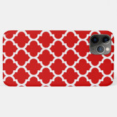 Coques Case-Mate iPhone Rouge Blanc Marocain Quatrefoil Motif #5 (Dos (Horizontal))