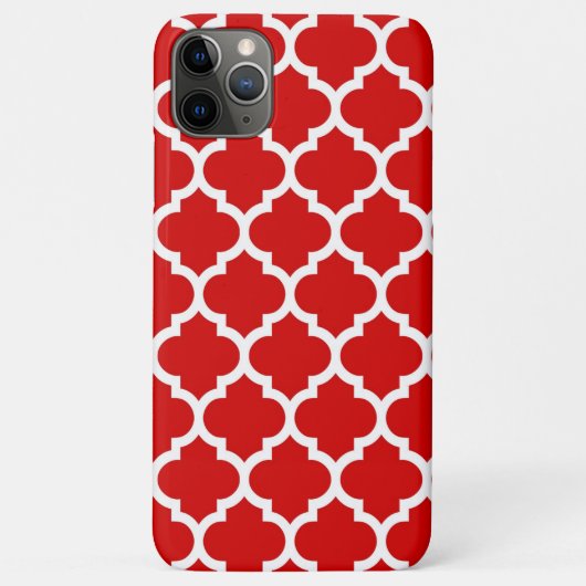 Coques Case-Mate iPhone Rouge Blanc Marocain Quatrefoil Motif #5 (Dos)