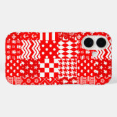 Coques Case-Mate iPhone Rouge blanc Mixte Motif Patchwork Design (Verso (horizontal))