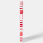 Coques Case-Mate iPhone Rouge blanc moderne rayures Nom personnalisé (Verso / Droite)