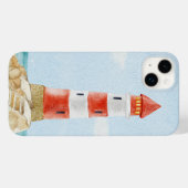 Coques Case-Mate iPhone Rouge blanc phare tour pierre sable aquarelle (Verso (horizontal))
