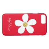 Coques Case-Mate iPhone Rouge Blanc Simple Daisy Gold Personnel (Dos (Horizontal))