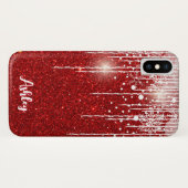 Coques Case-Mate iPhone Rouge Blanc Snowy Driving Snowflake Nom personnali (Dos (Horizontal))