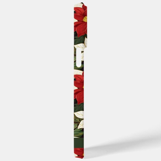 Coques Case-Mate iPhone Rouge Blanc Vert Poinsettia Fleurs Motif (Verso / Droite)